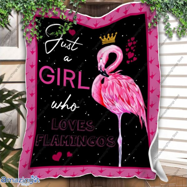 Flamingo Just A Girl Who Loves Flamingos Fleece Blanket