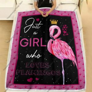 Flamingo Just A Girl Who Loves Flamingos Fleece Blanket