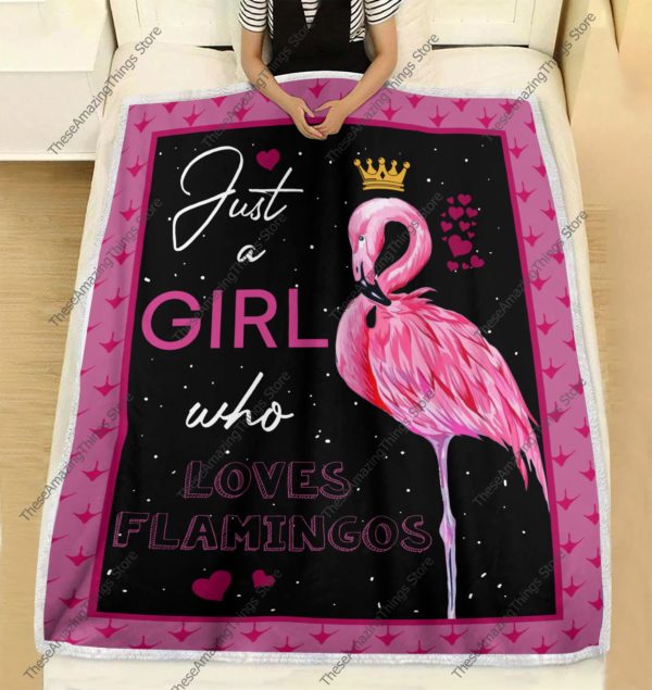 Flamingo Just A Girl Who Loves Flamingos Fleece Blanket