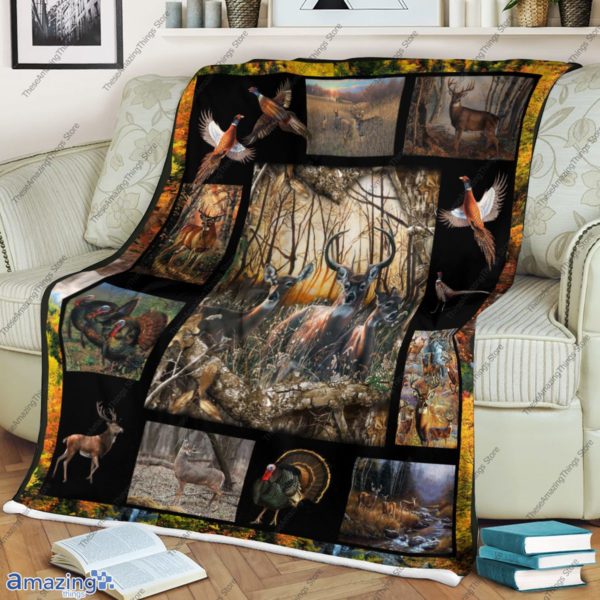 Hunting – Love To Hunt Deer & Pheasant Quilt, Fleece Blanket