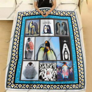 I Love Penguins Quilt Blanket