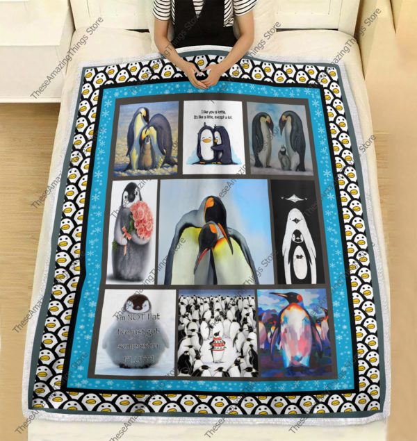 I Love Penguins Quilt Blanket