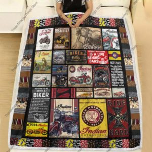 LL Indian Motorcycle Quilt Blanket