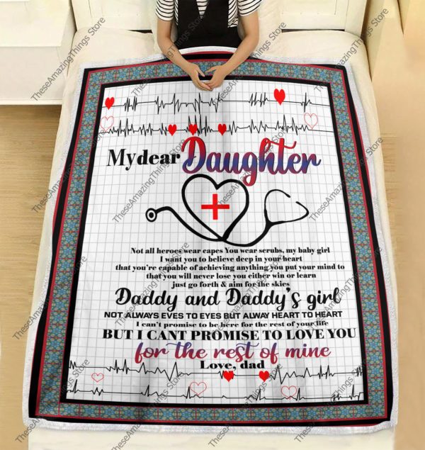 My Dear Daughter Nurse Blanket Not All Heroes Wear Capes, You Wear Crubs Blanket