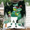 New York Jets Grinch Santa Quilt Blanket