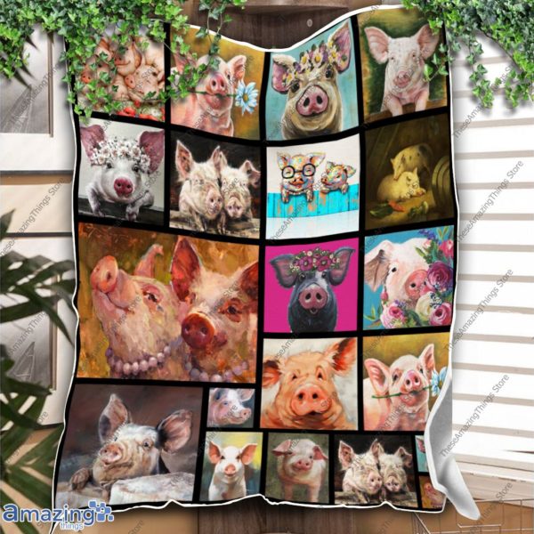 Pig I Love Pigs Quilt Blanket