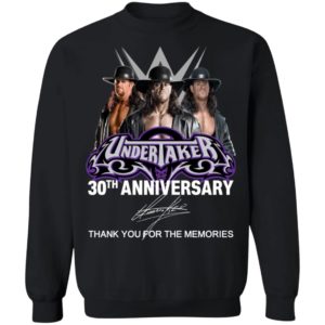 Undertaker 30th Anniversary Signature Thank You For The Memories Shirt