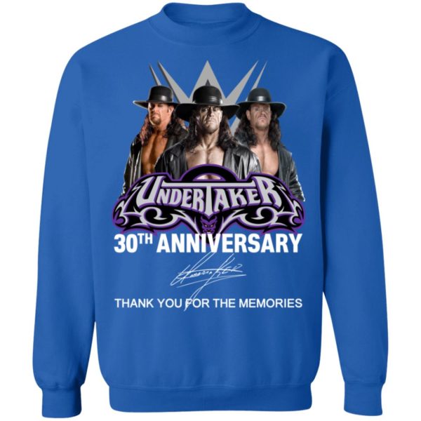Undertaker 30th Anniversary Signature Thank You For The Memories Shirt