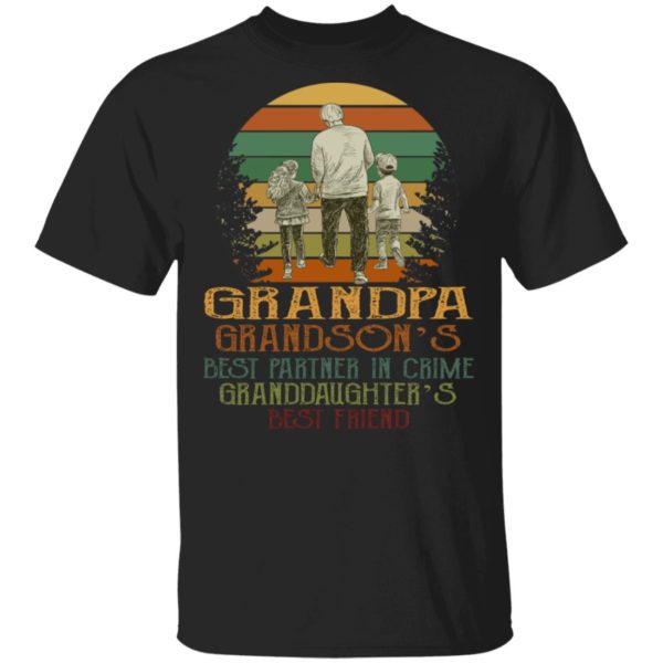 Grandpa Grandson's Best Partner In Crime Granddaughter's Best Friend Shirt