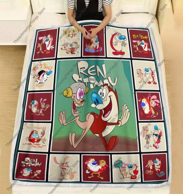 Ren Stimpy Quilt Fleece Blanket