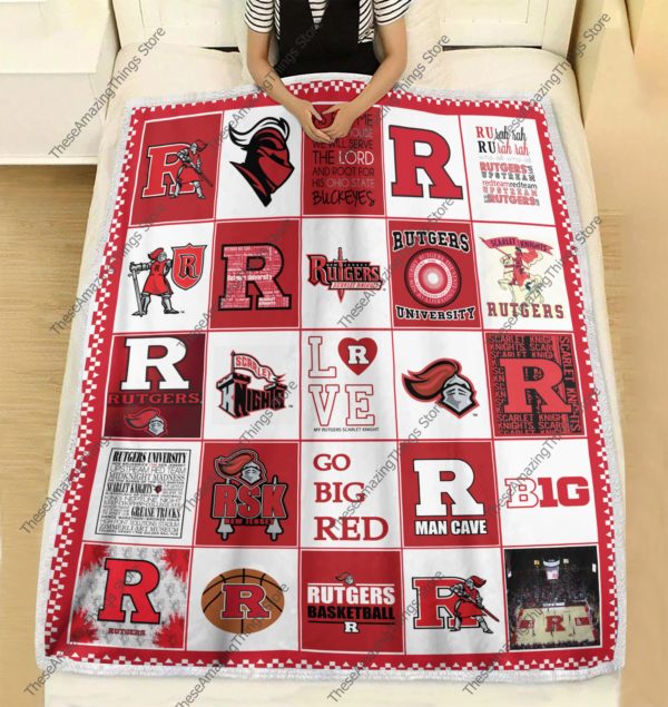 Rutgers Scarlet Knights Basketball Rsk Quilt Blanket