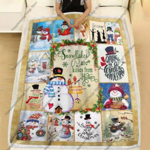 Snowman Blanket, Snowflakes Are Kisses From Heaven Blanket image Snowman Blanket, Snowflakes Are Kisses From Heaven Blanket