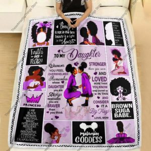 To My Daughter Blanket, Black Woman Purple version Blanket