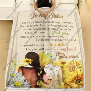 To My Sister Sunflower Blanket