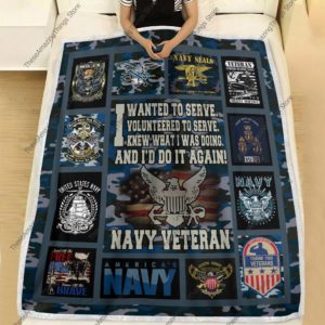 United States Navy Veteran Blanket, I Wanted To Serve Vo Lunteered To Serve Blanket