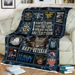 United States Navy Veteran Blanket, I Wanted To Serve Vo Lunteered To Serve Blanket