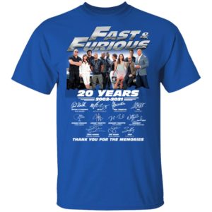 Fast & Furious 20 Years 2002 2021 Character Signature Shirt
