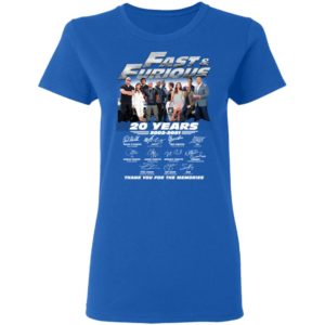 Fast & Furious 20 Years 2002 2021 Character Signature Shirt