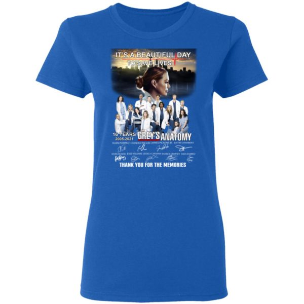 It's A Beautiful Day To Save Lives, Grey's Anatomy 2005 2021 16 Years Shirt