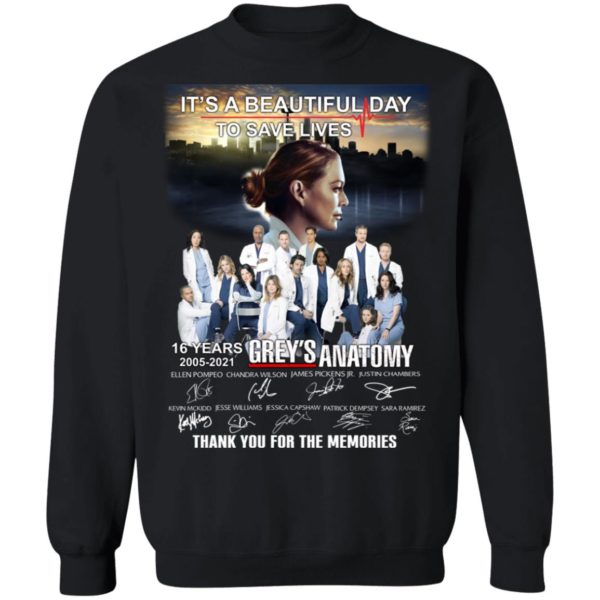 It's A Beautiful Day To Save Lives, Grey's Anatomy 2005 2021 16 Years Shirt