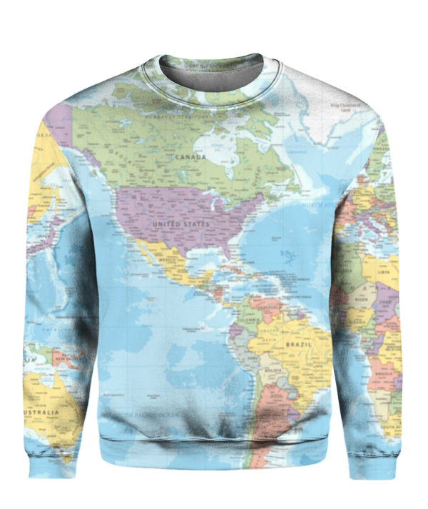 World Map All Over Print 3D Shirt