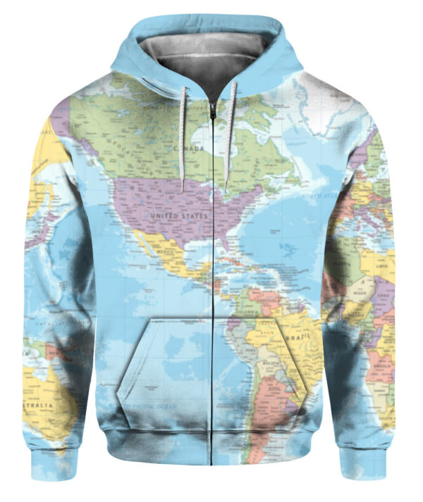 World Map All Over Print 3D Shirt