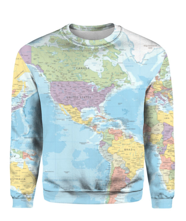 World Map All Over Print 3D Shirt