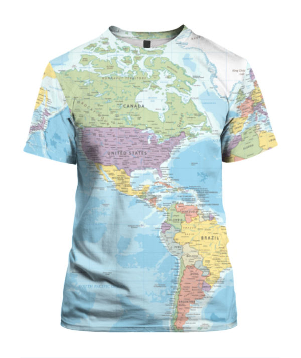 World Map All Over Print 3D Shirt