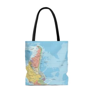World Map, USA Map All Over Print Tote Bag