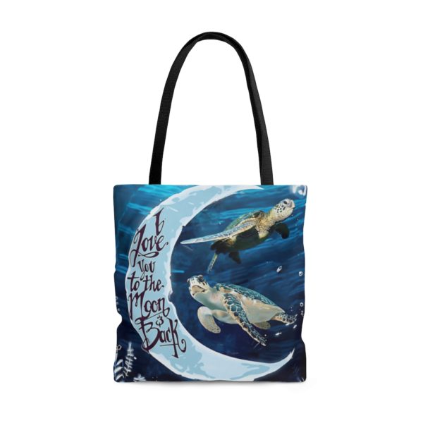 Turtle In The Sea, I Love You To The Moon And Back All Over Print Tote Bag