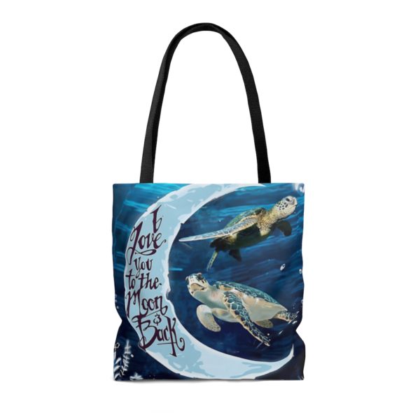 Turtle In The Sea, I Love You To The Moon And Back All Over Print Tote Bag