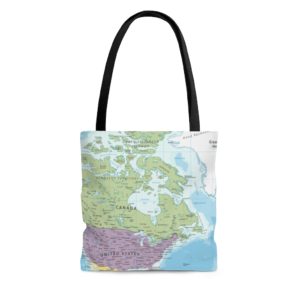 World Map, USA Map All Over Print Tote Bag