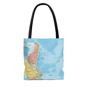 World Map, USA Map All Over Print Tote Bag