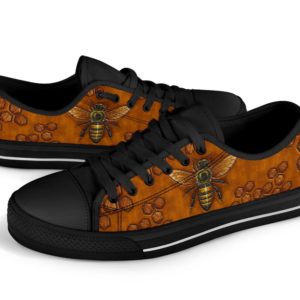 Brown Bee Black Low Top Shoes
