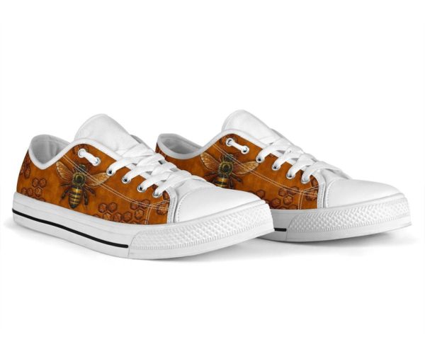 Brown Bee Black Low Top Shoes