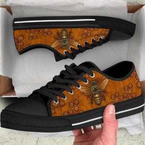 Brown Bee Black Low Top Shoes