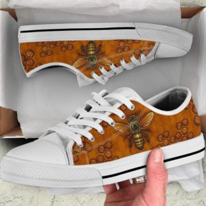 Brown Bee Black Low Top Shoes