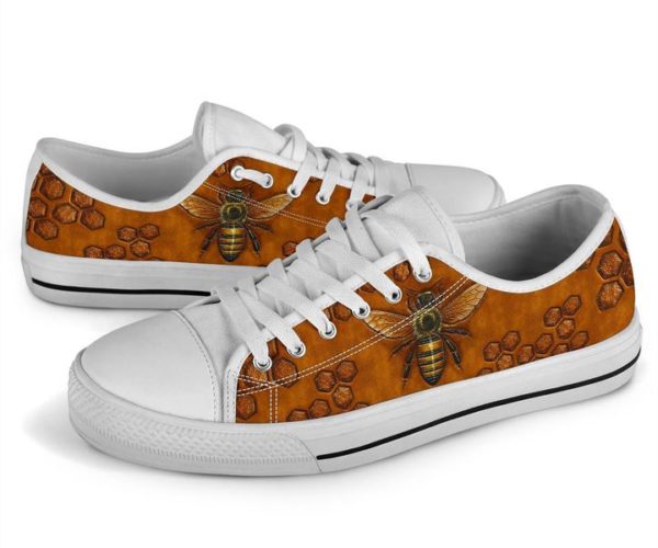 Brown Bee Black Low Top Shoes