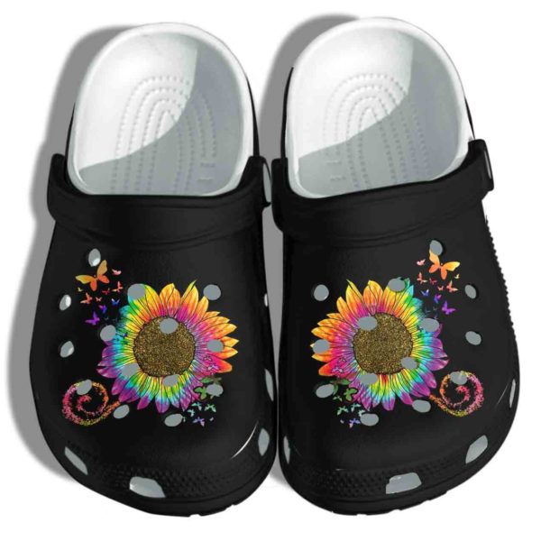 Sunflower Hippie Butterfly Clog Shoes For Men & Women