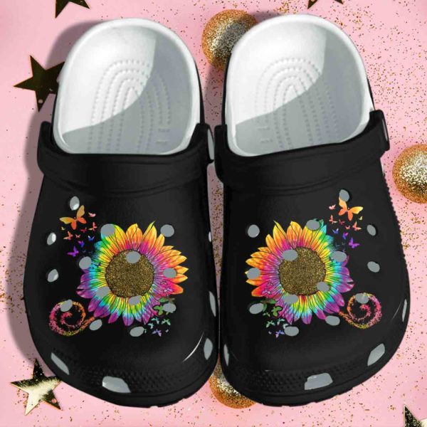 Sunflower Hippie Butterfly Clog Shoes For Men & Women