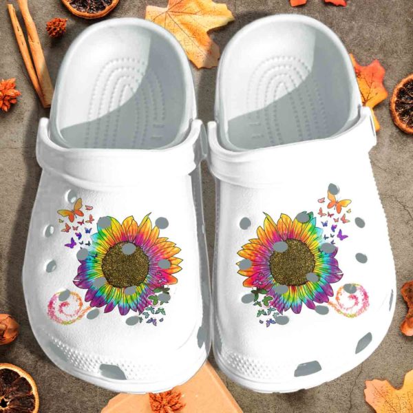 Sunflower Hippie Butterfly Clog Shoes For Men & Women