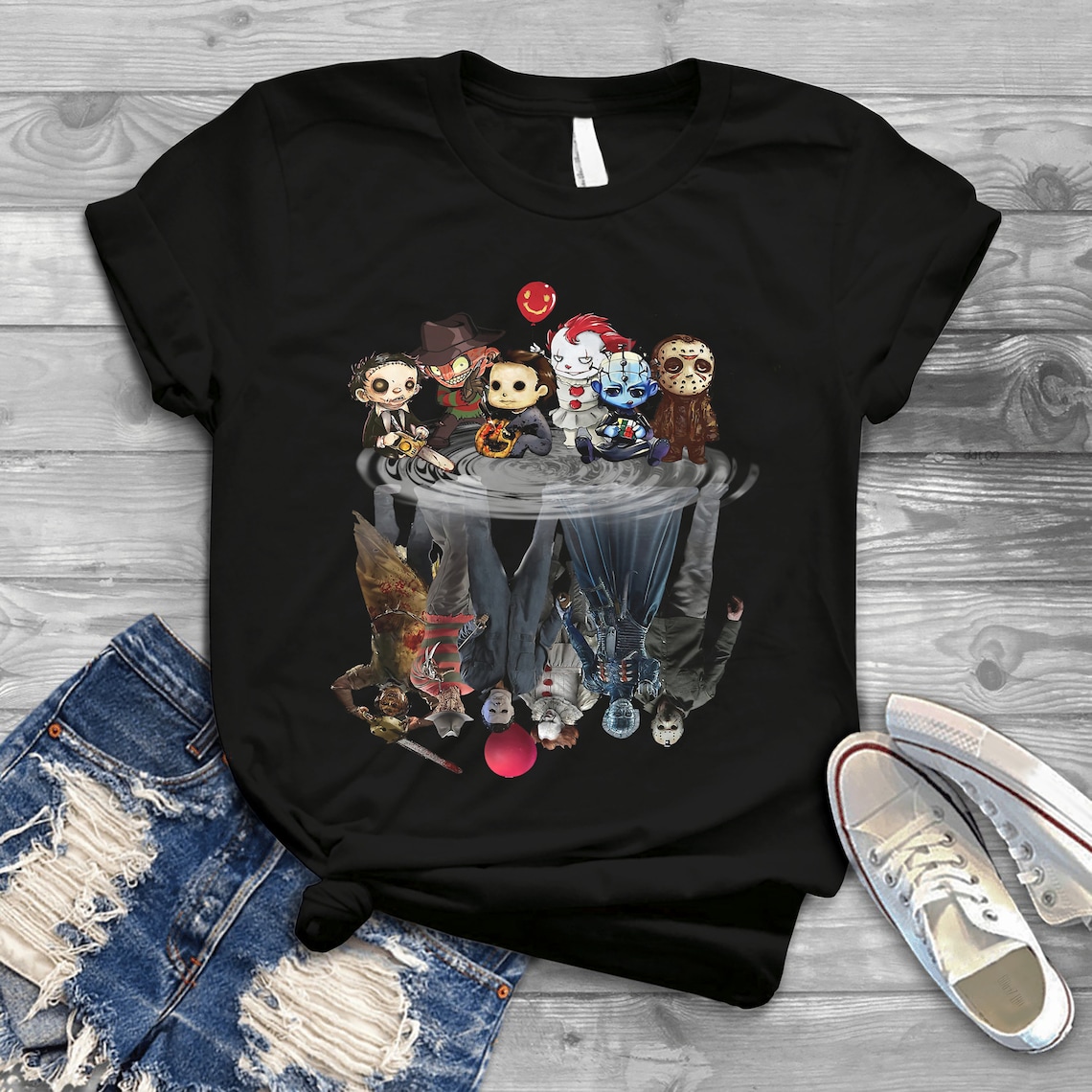 Horror Movie Characters Shadow Funny T Shirt