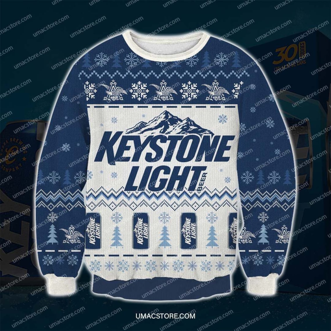 Keystone Light 3D Print Ugly Christmas Sweatshirt image Keystone Light 3D Print Ugly Christmas Sweatshirt