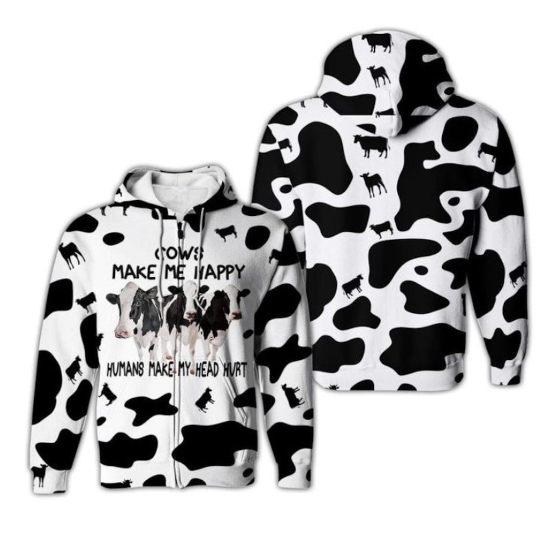 Cows Make Me Happy Humans Make My Head Hurt 3D All Over Printed image Cows Make Me Happy Humans Make My Head Hurt 3D All Over Printed