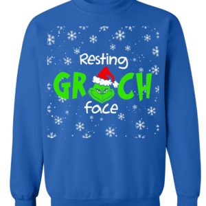 Resting Grinch Face Christmas Sweatshirt