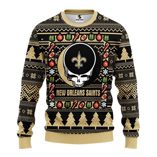 New Orleans Saints Grateful Dead Ugly Christmas Sweater