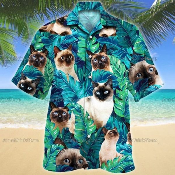 Siamese Cat Hawaiian Shirts