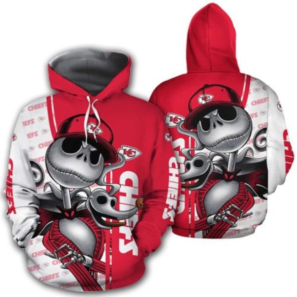 NFL Kansas City Chiefs Jack Skellington Men and Women 3D Full Printing