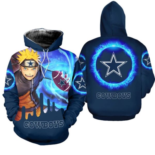 Dallas Cowboys Naruto 3D All Over Print Hoodie