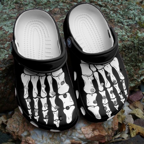 Skeleton Boney Feet Custom Shoes Halloween Clog Crocs For Womens & Mens